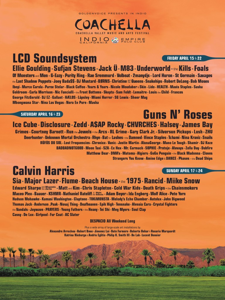 Coachella Festival 2016 line up