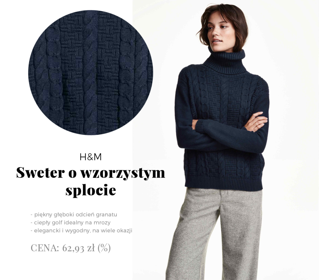 Granatowy sweter H&M